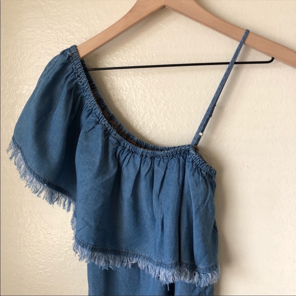 Splendid | Indigo One Shoulder Dress - Picture 3 of 6